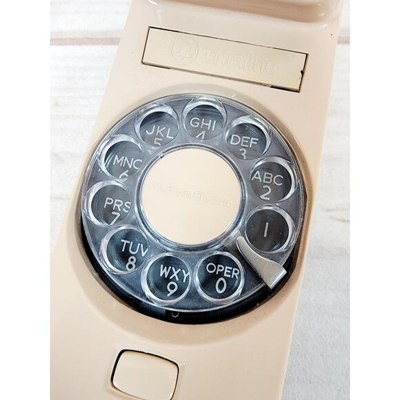 Vintage Pink Beige Trendline Trimline Rotary Dial Wall Phone Telephone TELW - Picture 12 of 16